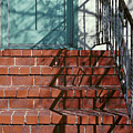 urban photography - Blue Door with Red Bricks